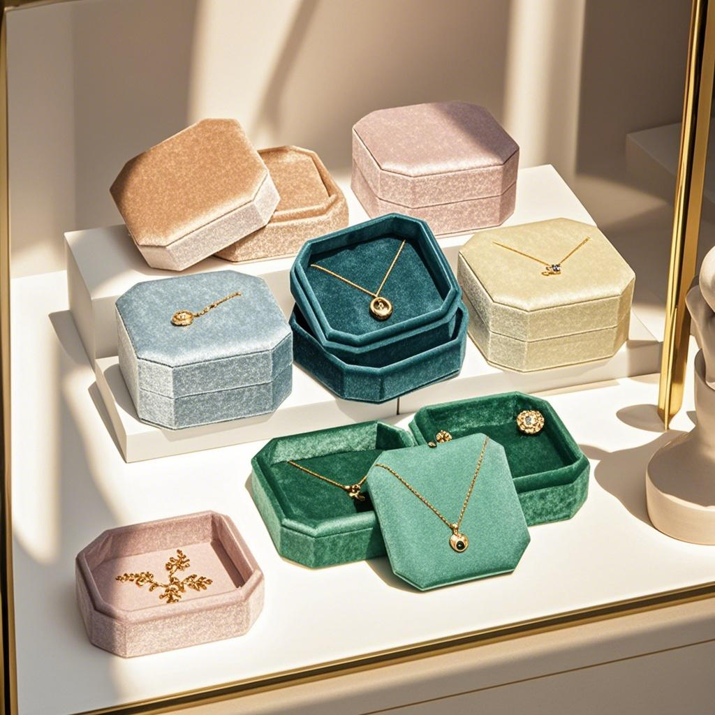 Luxury Bags List - Velvet Necklace Jewelry Box Octagon Pendant