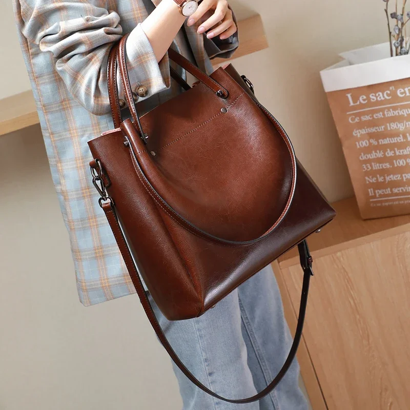 Genuine Leather Tote Bag for W - Xl Luxury Bags 리뷰 및 가격