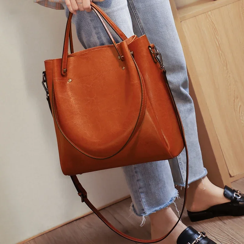 Genuine Leather Tote Bag for W - Xl Luxury Bags 리뷰 및 가격
