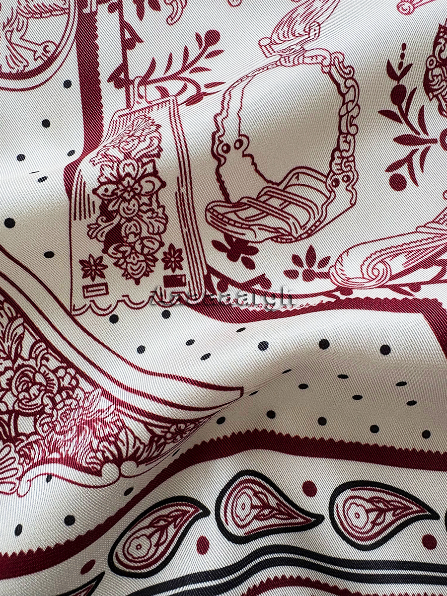 Double Faced Print Scarf Silk  - Luxury Bags Hong Kong 리뷰 및 가격