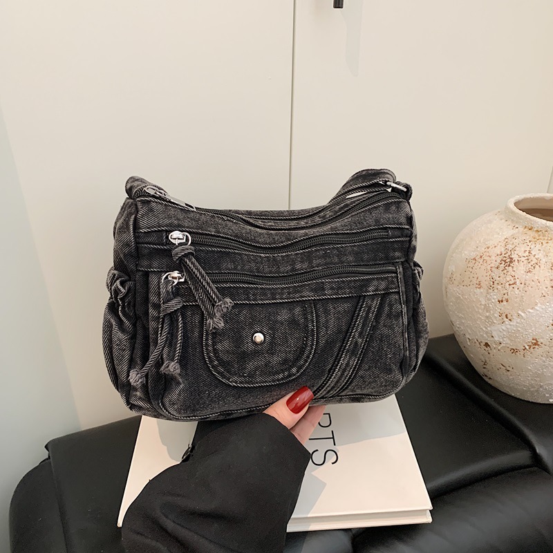 Street Style Retro Blue Denim  - Luxury Bags Vip 리뷰 및 가격