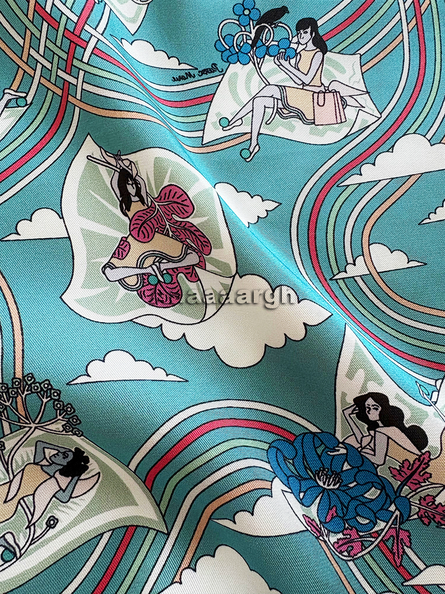 Double Faced Print Scarf Silk  - Luxury Bags Hong Kong 리뷰 및 가격