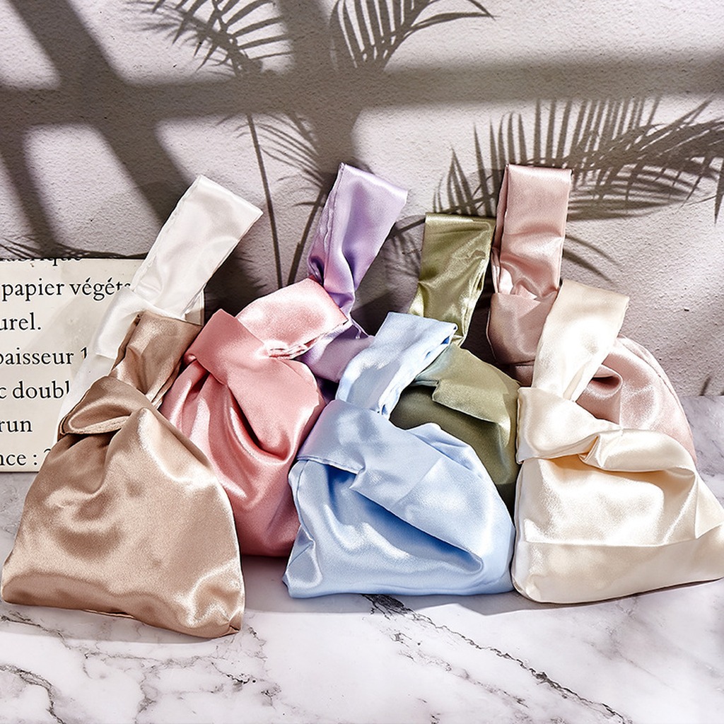 Women Silk Satin Knot Wrist Ba - Luxury Bags Consignment 리뷰 및 가격