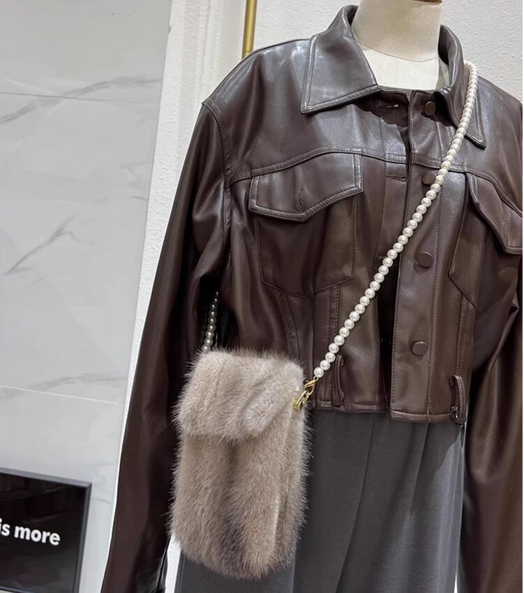 Bag for Women Genuine Mink Fur - Luxury Bags Consignment 리뷰 및 가격
