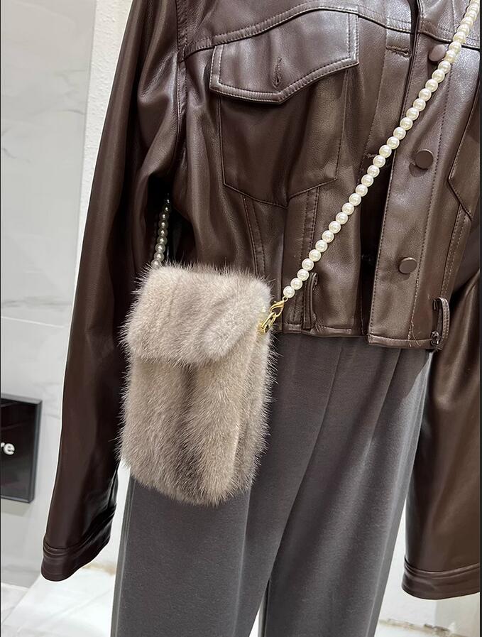 Bag for Women Genuine Mink Fur - Luxury Bags Consignment 리뷰 및 가격