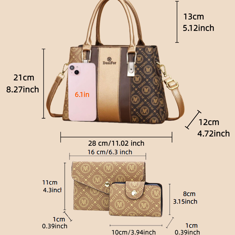 3-piece set of women's handbag - Luxury Bags For Women 리뷰 및 가격